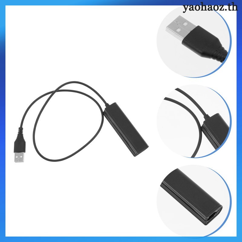 ⚡️1 pcs RJ9 ไป USB อแดปเตอร์ เคเบิลแปลงหูฟังสำหรับพีซี แล็ปท็อป ใช้งานจากที่บ้าน Headset Adapter