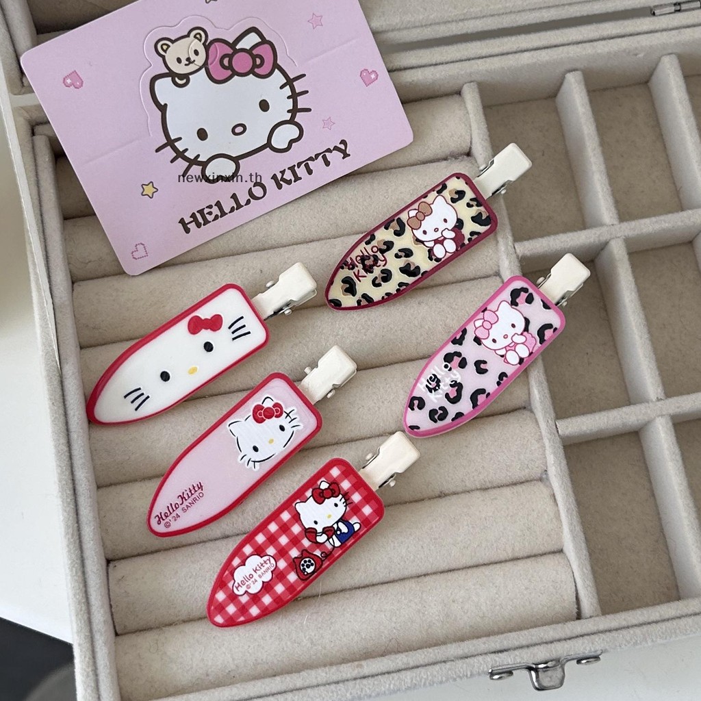 ^N^ 2 ชิ้น Kawaii Kt Cat Hairpin สําหรับผู้หญิงสาวน่ารัก Traceless ด้านข้างคลิปหวาน Bangs กิ๊บติดผมการ์ตูนแฟชั่นอุปกรณ์เสริมผมของขวัญ {T}