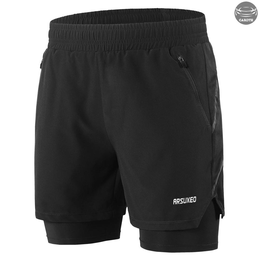 Fast Shipping Men 2 in 1 Running Shorts Quick Drying Breathable Active Training การออกกําลังกาย Jogg