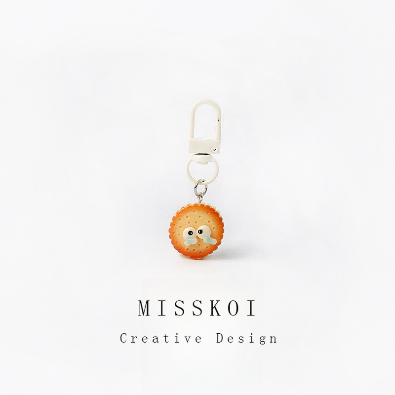 MJT เวอร์ชั่นเกาหลี ins จําลองบิสกิตพวงกุญแจจี้กระเป๋านักเรียนนักเรียน