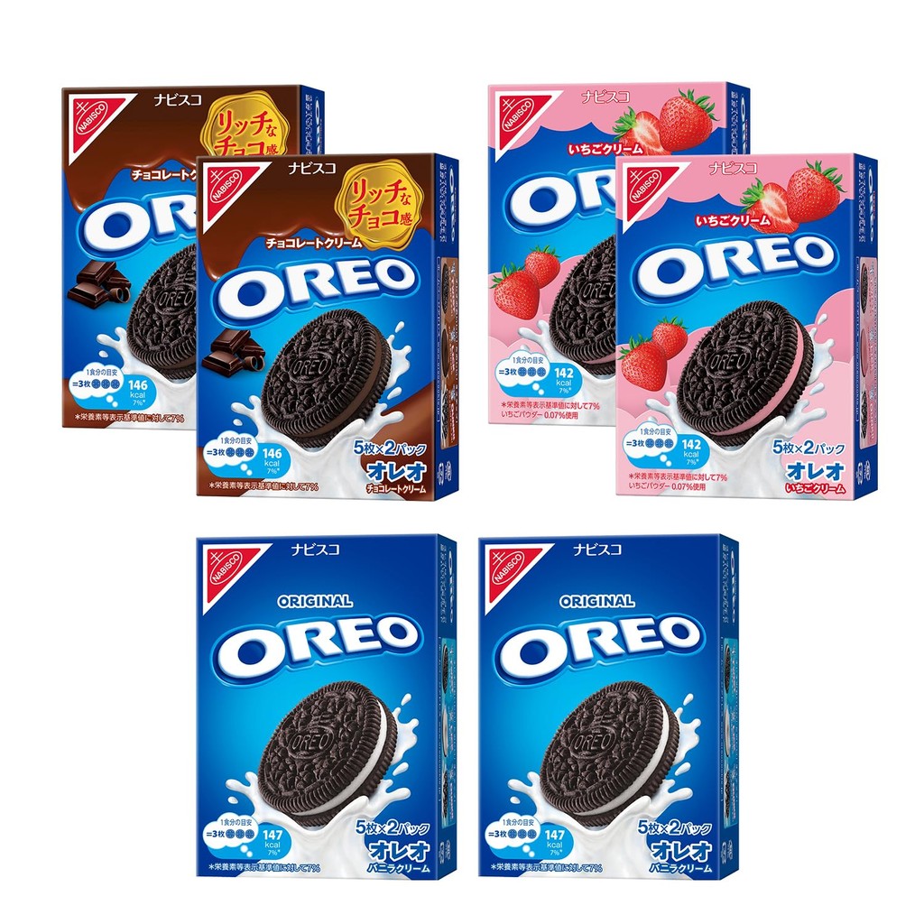 Mondelez Oreo Assortment Pack (Vanilla, Chocolate, Strawberry) 10 Pieces x 6 Boxes