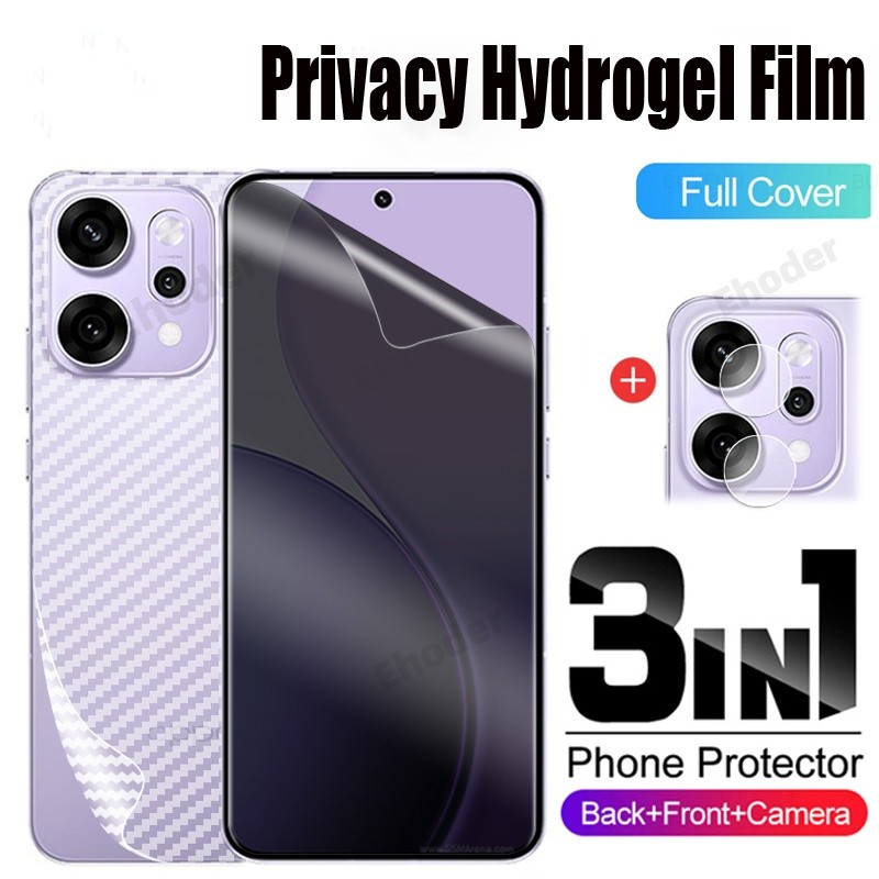 ความเป็นส่วนตัวฟิล์มไฮโดรเจลสําหรับOPPO Reno 14 Pro 14F 13F 13 5G 4G 2025 คาร์บอนกลับฟิล์มสําหรับReno14 14Pro 13Pro Reno13F Reno14Fป้องกันหน้าจอกล้องเลนส์Protectorคลุมทั้งหมดฟิล์มนุ่ม
