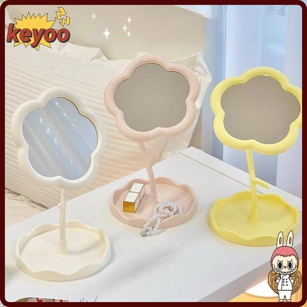 โต๊ะเครื่องแป้ง คีย์อูลกระจกแต่งหน้ารูปดอกทานตะวันที่ถอดออกได้กระจกความงามอเนกประสงค์ความละเอียดสูง