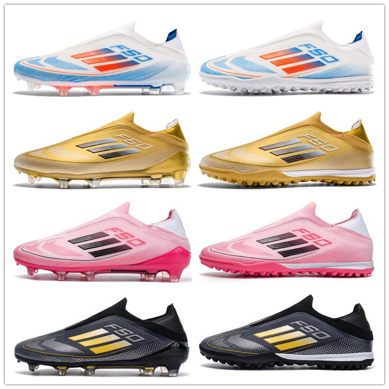 มีจำหน่ายรองเท้าผู้ชายรองเท้าผู้หญิงรองเท้าฟุตบอลรองเท้าฟุตบอลแบบใหม่ F50ต่ำรองเท้าฟุตบอลนักเรียนชายและหญิงเล็บยาว