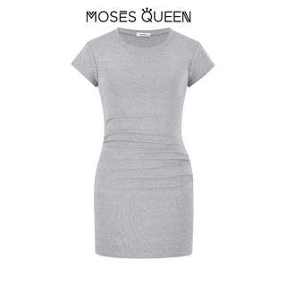 MOSESQUEEN แฟชั่นสาวร้อนเซ็กซี่ชุดสลิม 2025 ฤดูร้อนใหม่กระโปรงสะโพกต่อต้านริ้วรอยกระชับสัดส่วน #63080