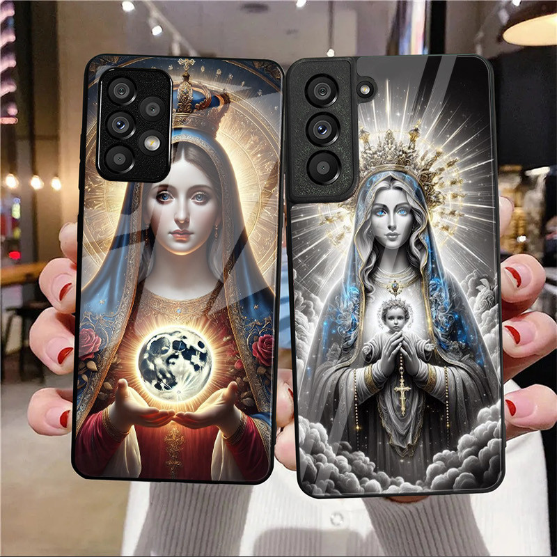 ของเรา Lady Of Guadalupe Virgin Mary 02 แก้วสําหรับ Samsung Galaxy A14 A16 A30 A22 A32 A33 A34 A40 A