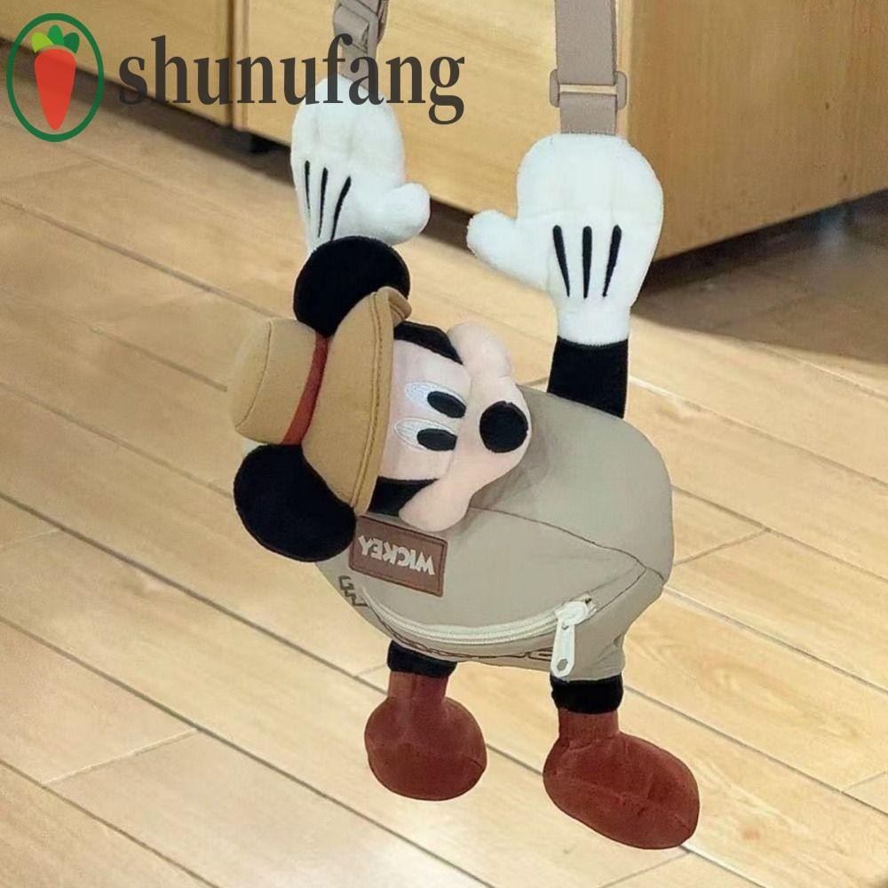 UNUF Mickey Mouse Chest Pack, Cusual Kawaii Mickey Doll Chest Bag,แบบพกพาสไตล์ญี่ปุ่นขนาดใหญ่ความจุCamping Crossbody Bag Outdoor