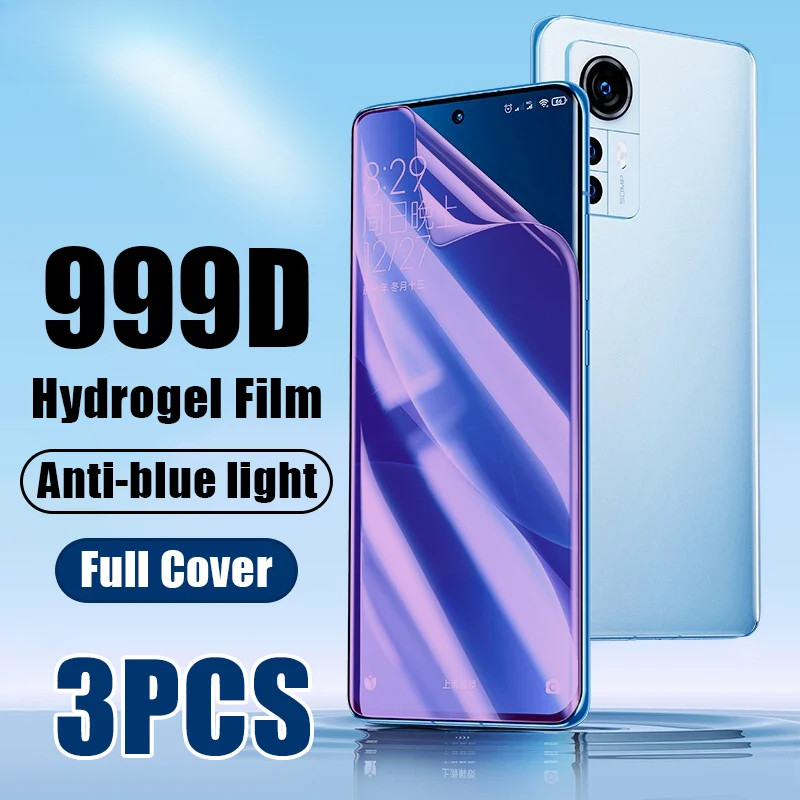 RealmeGT5 GT7 GT7T GT6 GT6T 3 ชิ้น 999D Anti Blue Light Soft Hydrogel ฟิล์มสําหรับ Realme GT 7 7T 6T