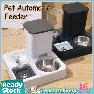 2 In1 Large Automatic Pet Feeder Cat Food & Water Double Dispenser Cat Dog Feeder Bowl