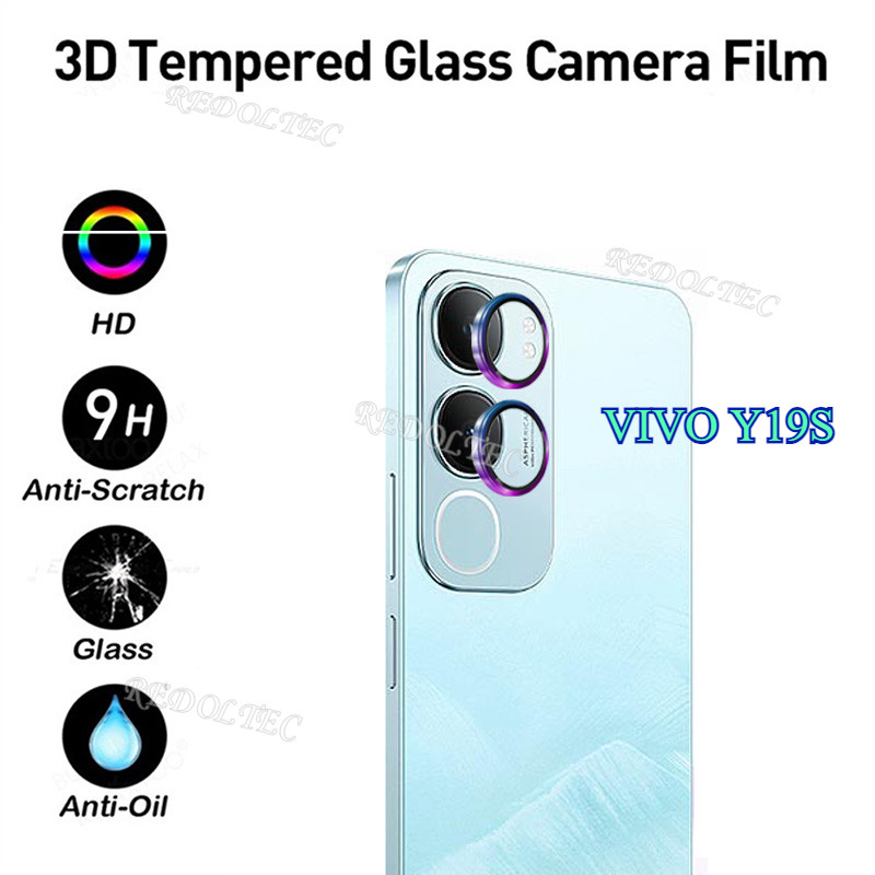 VIVO Y19S แหวนโลหะกล้องเลนส์ป้องกัน VIVO Y 19S VIVOY19S กระจกนิรภัยคลุมทั้งหมดฟิล์มป้องกัน