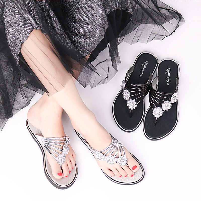 พร้อมส่ง รองเท้าแตะผู้หญิงฤดูร้อนแบบเปิดนิ้วเท้า รองเท้าแตะแบนน้ำหนักเบา แฟชั่นสบายๆ สำหรับชายหาด คุณภาพดี กันน้ำ PD12