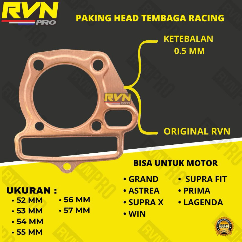 RVN PERPAK GASKET PACKING BLOCK HEAD COPPER SUPRA X GRAND PRIMA ASTREA WIN LEGEND SUPRA FIT NEW REVO