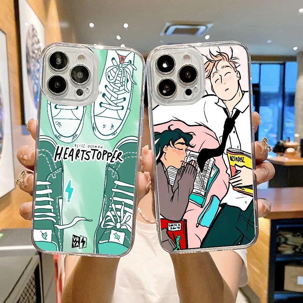 อะนิเมะ H-Heartstopper เคสโทรศัพท์ FUNDAA สําหรับ iPhone 12 11 13 14 15 16 MINI Max Pro Plus กันกระแ
