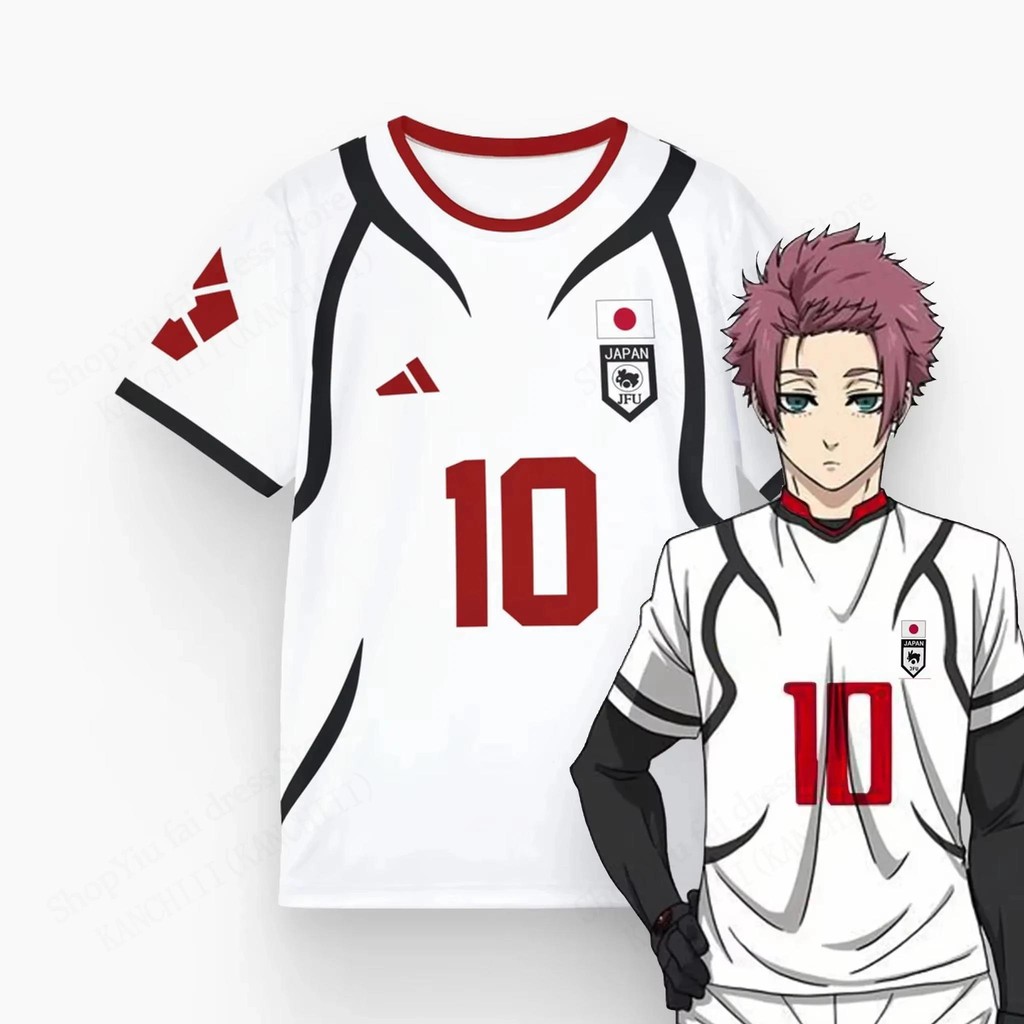 Anime Jersey Blue Lock Sae Itoshi คอสเพลย์ 3D พิมพ์เสื้อยืดผู้ชายแฟชั่นแขนสั้น Tops