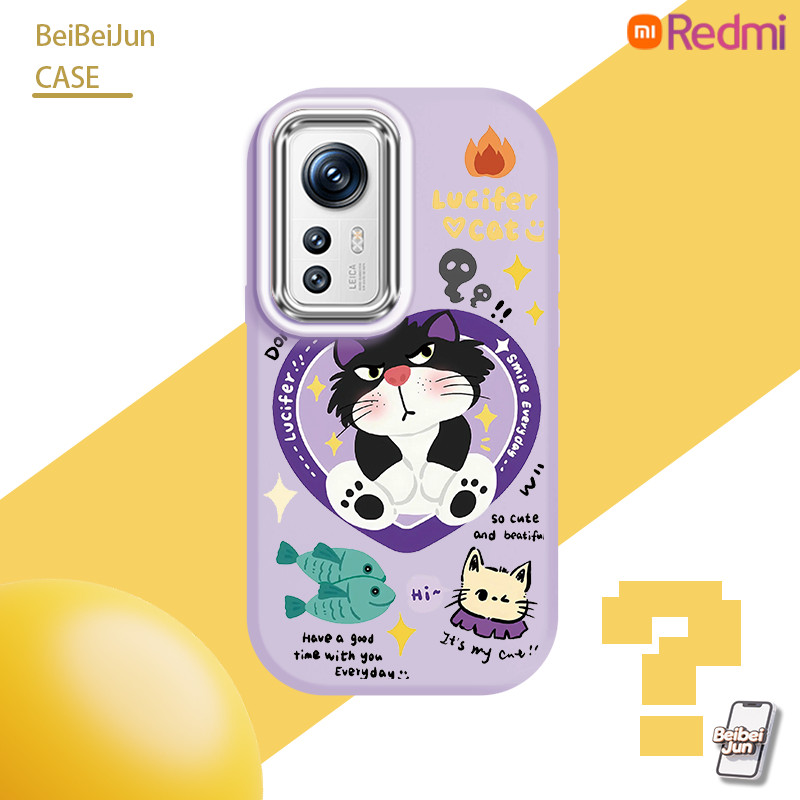 น่ารักการ์ตูนDisneyอะนิเมะQรุ่นCat LUCIFERสําหรับRedmi 13 A3 Poco C61 M6 4G 12 12C 10C 9C A1 9A A2 1