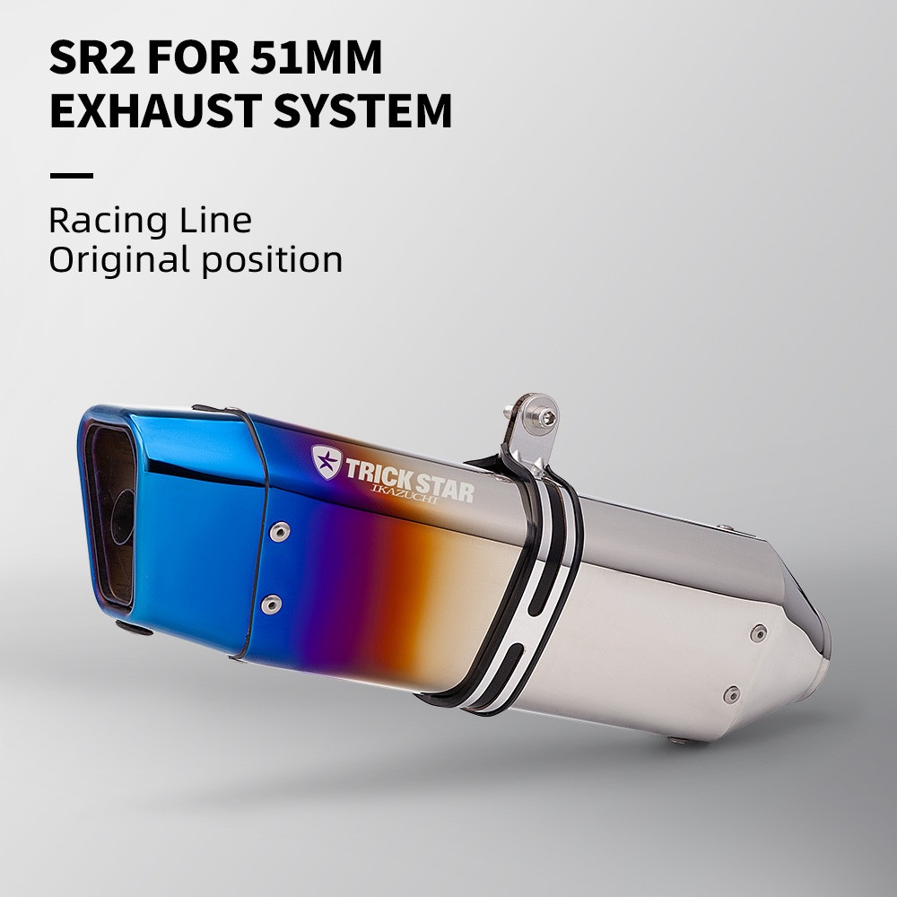 Dreamstar ท่อไอเสียรถจักรยานยนต์ท่อไอเสีย SR2 มีโลโก้สําหรับ Z900 Z400 NINJA400 S1000RR CBR650 ตัวเก