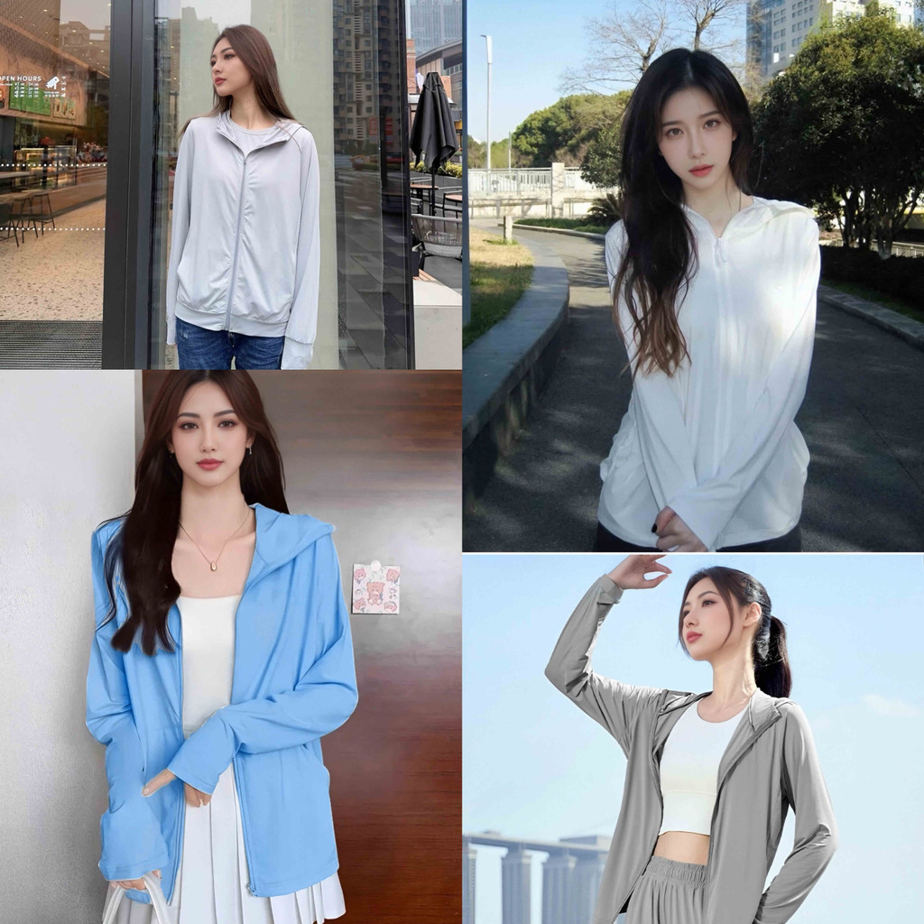 เสื้อคลุมกันแดดผู้หญิงลุคมินิมอล  เนื้อผ้าบางเบาแต่กันรังสียูวีได้ดีเยี่ยม