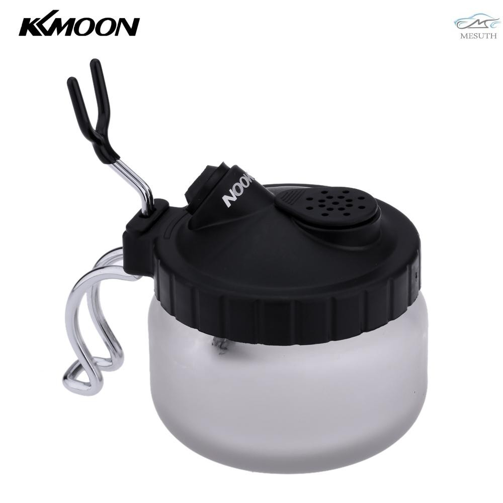 จัดส่งรวดเร็ว KKmoon Professional Airbrush ทําความสะอาดหม้อแก้ว Air Brush Holder ทําความสะอาดสี Jar 