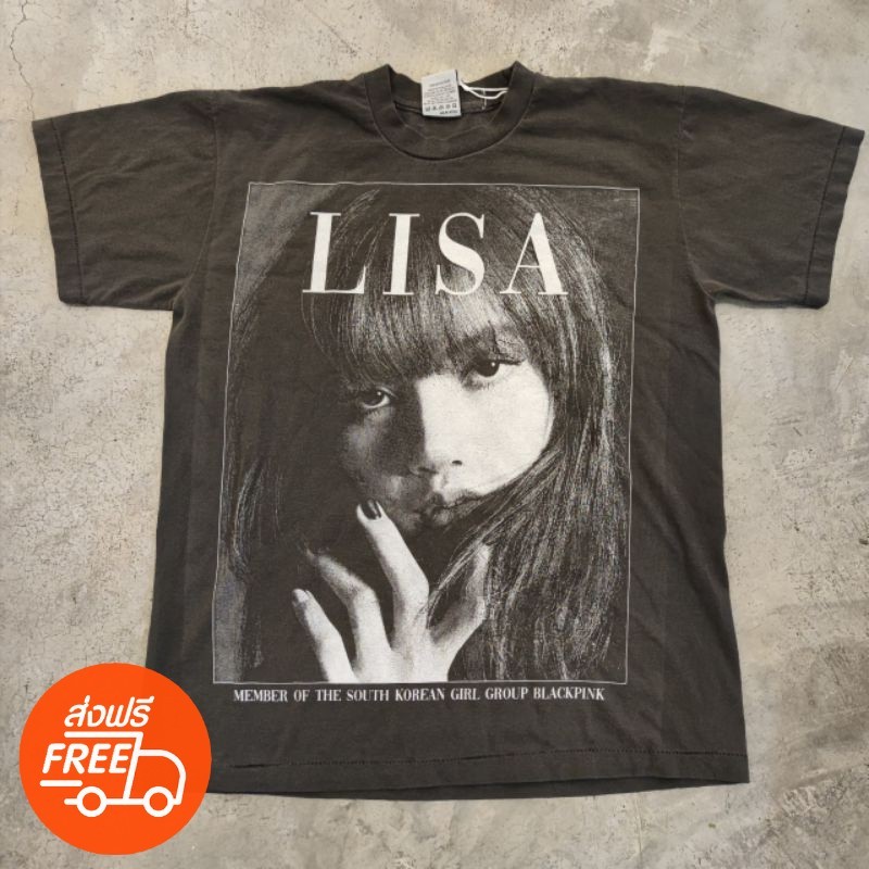 [ LISA ] BLACK PINK K-POP BOOTLEG เสื้อวง ทัวร์ เสื้อวินเทจ papamama vintage shirt