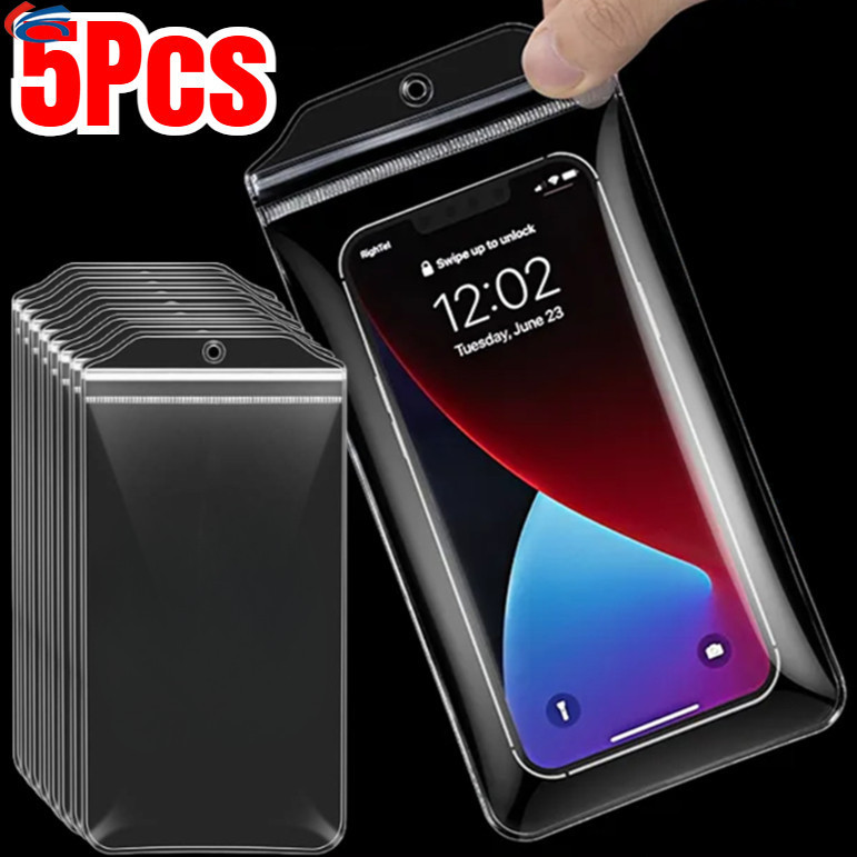 [AM3C]ตัวป้องกันโทรศัพท์กันน้ํา PVC 2/5 ชิ้น | กระเป๋ากันฝุ่นแบบใส 7.2 นิ้วพร้อมสายคล้องคอออกแบบหน้า