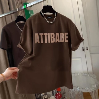 yout-trend🔥 พร้อมส่ง เสื้อยืด oversize unisex สไตล์เกาหลี ผ้าฝ้ายแท้ใส่สบาย ไม่แตกเมื่อซัก ATTIBABE
