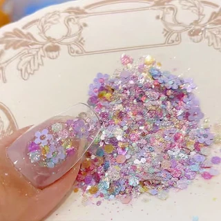 อุปกรณ์ทําเล็บ Provence Manor Glitter Sequins Little Red Book ดอกไม้เล็บเลื่อมนักเรียนสวมใส่เล็บวัสดุ