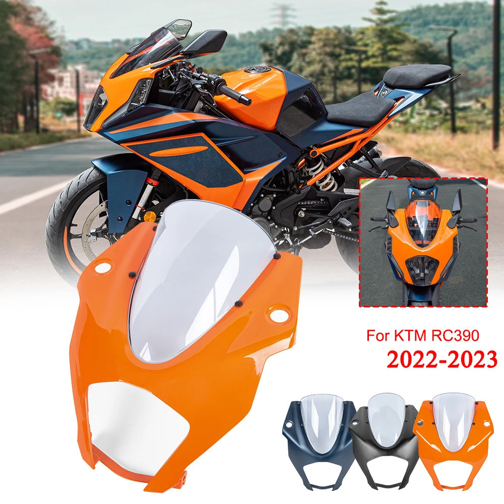 สําหรับ KTM RC390 2022-2023 กระจกกระจก Fairing ด้านหน้า RC 390 200 125 Air Deflector Protector Motoc