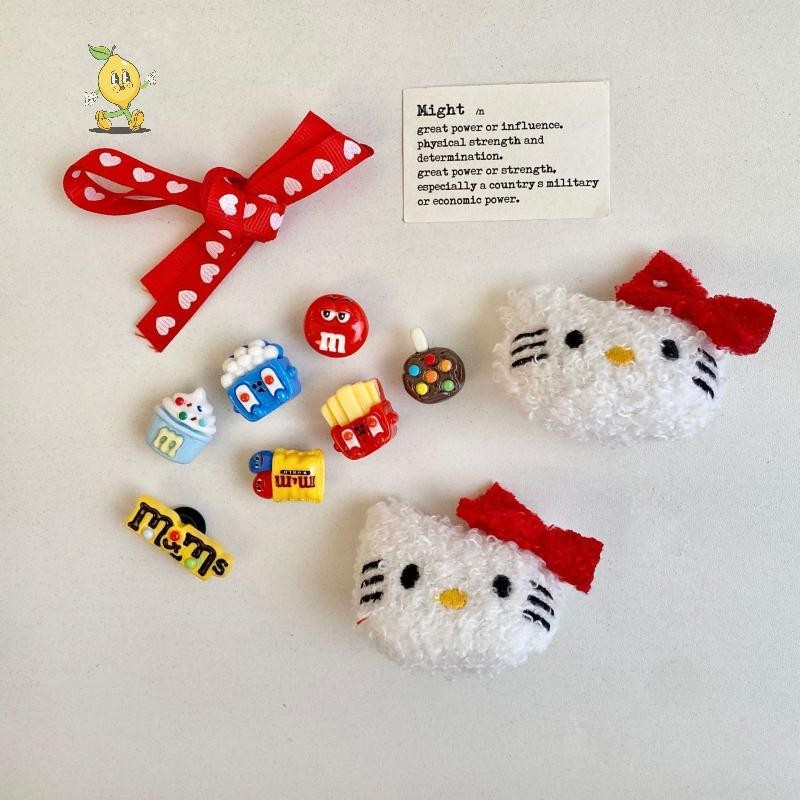 [mozh] 1เซ็ตสีดําและสีขาวธีมสาวผู้หญิงรองเท้าแตะอุปกรณ์เสริมรองเท้าCharmsหัวเข็มขัดชุดรองเท้าหลุมรองเท้าแตะตกแต่ง [TH] - รูปที่ 5