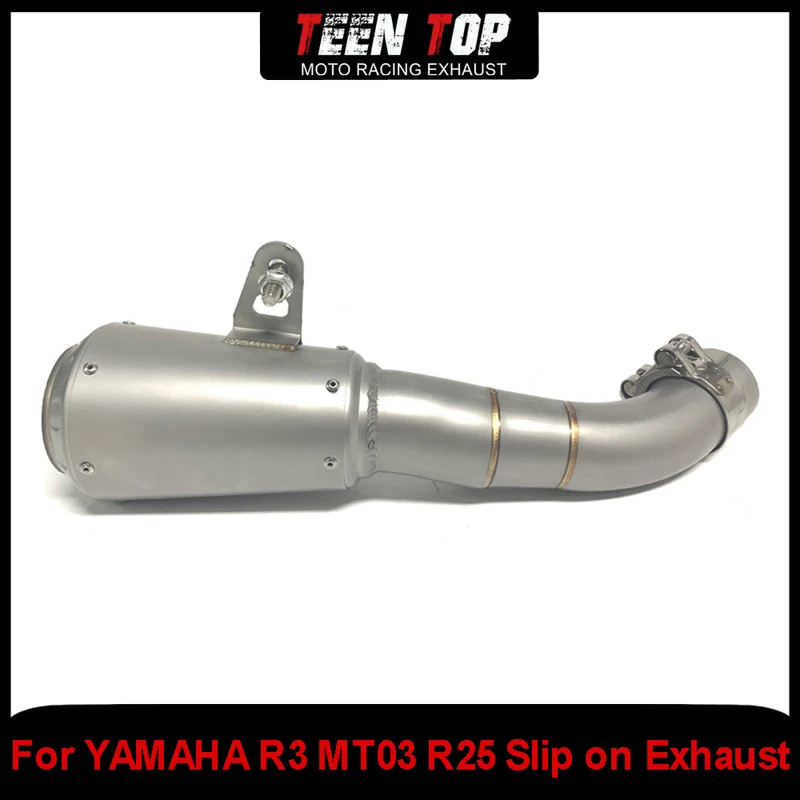 Mo For YAMAHA MT03 R25 R3 Slip-on Exhaust Stainless Steel 51MM Motorcycle Exhaust Escape Mid Connect