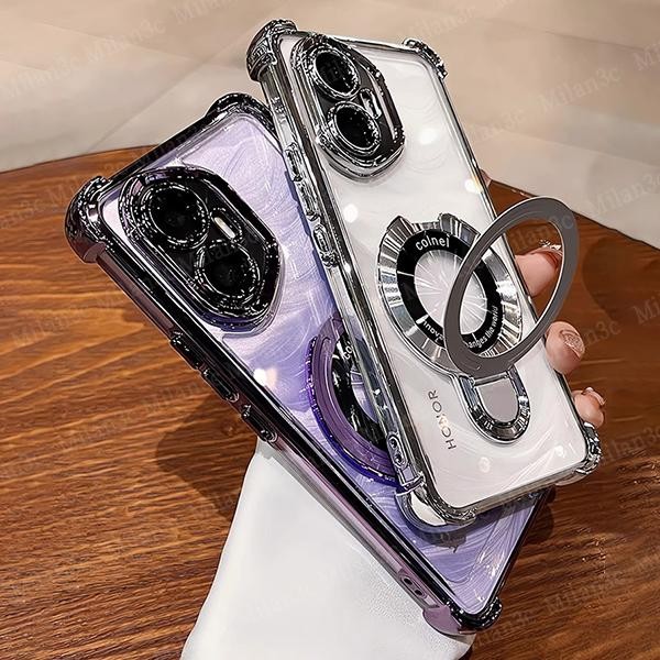 เคส Honor 400 Pro เคส Honor 400 เคส Honor 400 Smart 5G เคสโทรศัพท์มือถือแบบใสพร้อมขาตั้งแม่เหล็ก เคส