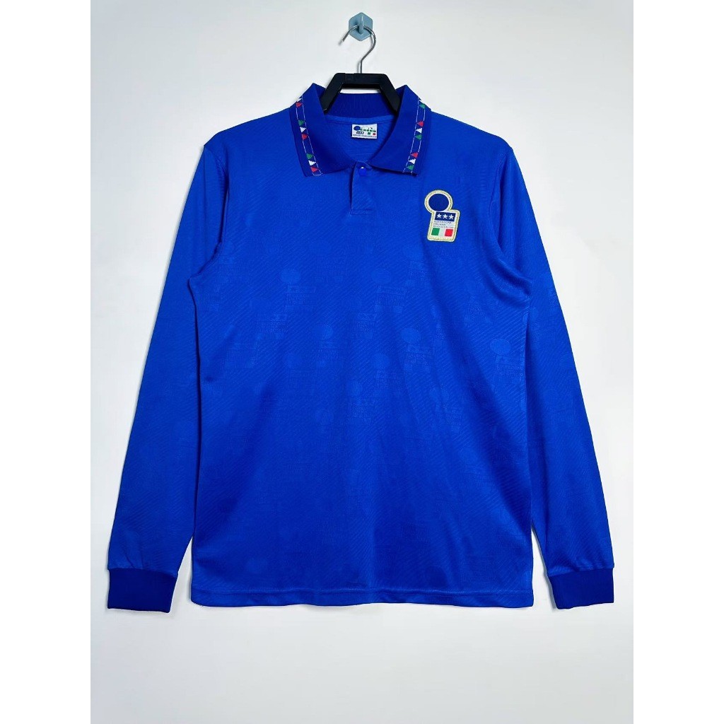 เสื้อยุโรปย้อนยุคทีมเหย้า 1994 Italy Long Sleeve เสื้อบอลMALDINI