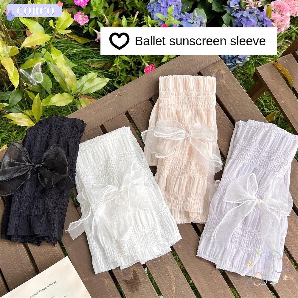 Kroger ปลอกแขนผ้าไหมน้ำแข็ง ลูกไม้โบว์แขนกันแดดน้ำหนักเบา ป้องกันยูวี ถุงมือยาวสำหรับกีฬา