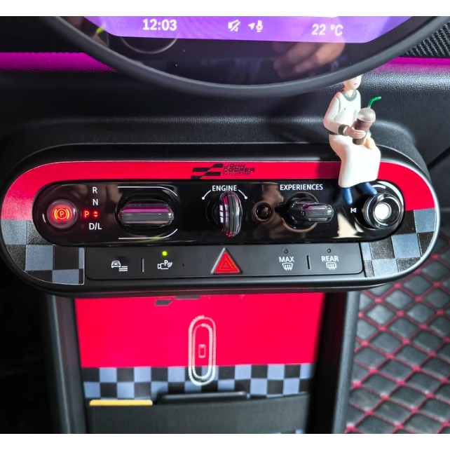 New MINI COOPER electric car central control knob panel leather sticker, J01, J05, ACEMAN button dec