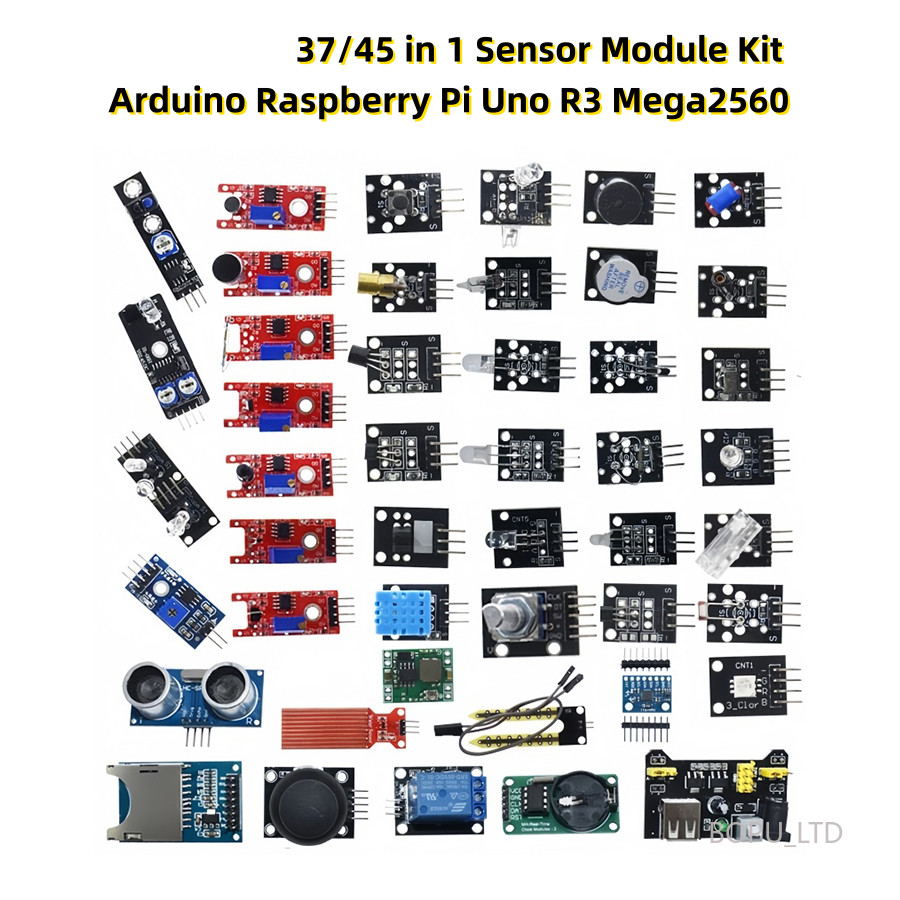45 in 1 / 37 in 1 ชุดโมดูลเซ็นเซอร์สําหรับ Raspberry Pi Electronics Starter Kit DIY Sensor ชุดการเรียนรู้