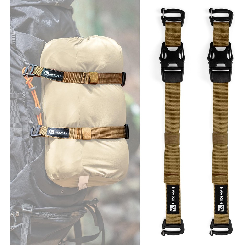 HIKEMAN 4 ชิ้น ยุทธวิธี Molle ระบบ กระเป๋าเป้สะพายหลังสายรัด - ปรับได้ 19.49 "แพ็คสิ่งที่แนบมาสายรัด Camping ขี่จักรยาน อุปกรณ์เสริม