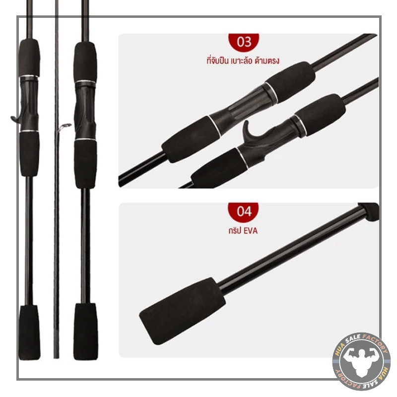 แบบพกพา คันสปิน 2 ส่วน คันเบ็ดด้ามปืนด้ามตรง ไม่แตกง่าย อุปกรณ์ตกปลา พิเศษคันเบ็ด เบส คันเบ็ตตกปลา - รูปที่ 7