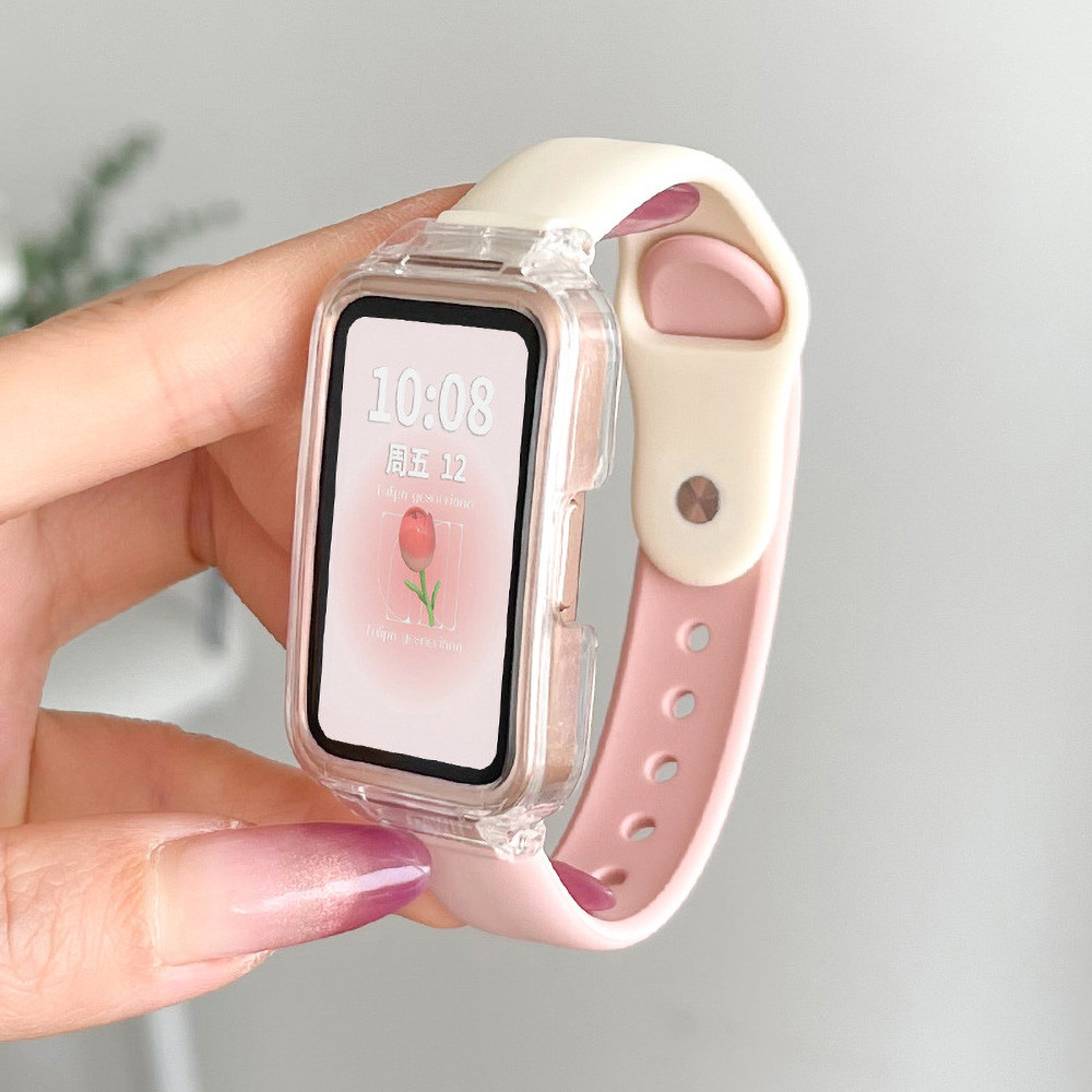 ซิลิโคนดูสายรัด For Huawei Band 10/9/8/NFC อุปกรณ์เสริมสมาร์ทวอทช์ สร้อยข้อมือทดแทน Correa For Huawei Band 10 9 8 Strap
