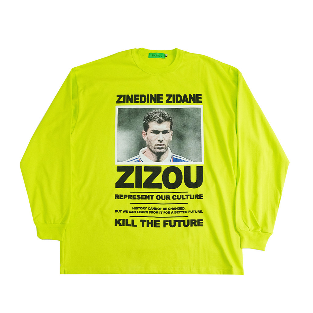 กระดาษ. เสื้อยืดแขนยาวผู้ชาย Zizou Lime Green