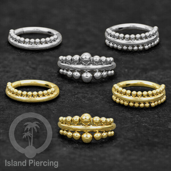 สแตนเลส Clicker Septum Piercing Tragus Conch สีเงิน