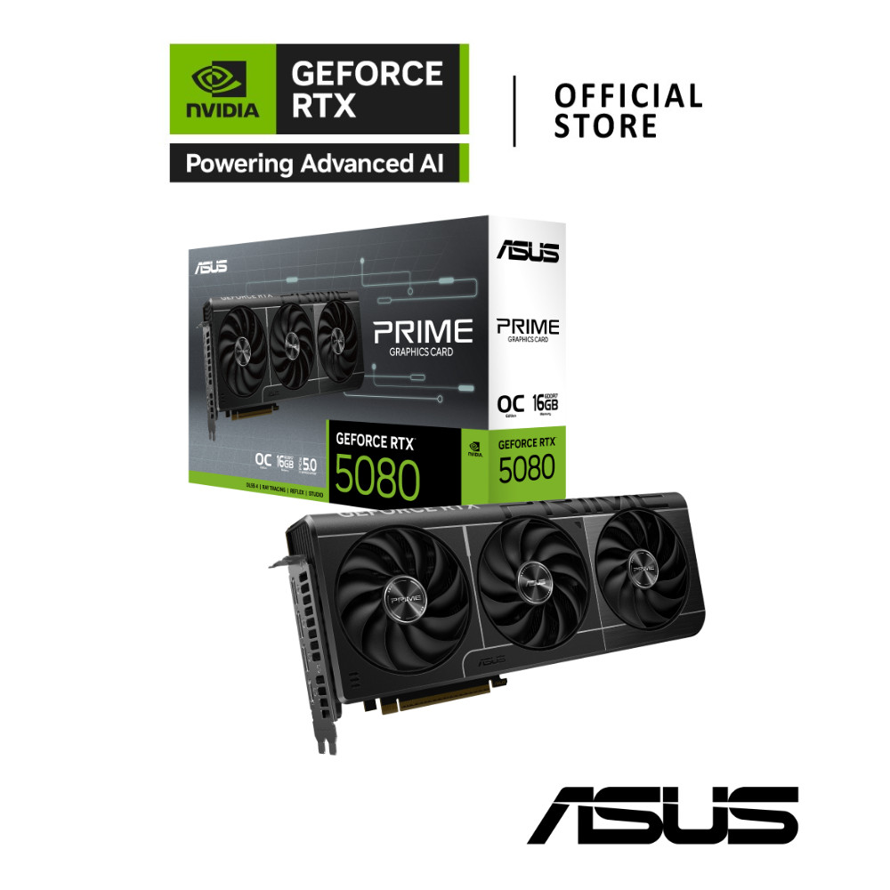 ASUS PRIME GeForce RTX™ 5080 16GB GDDR7 OC Edition VGA Card การ์ดจอ