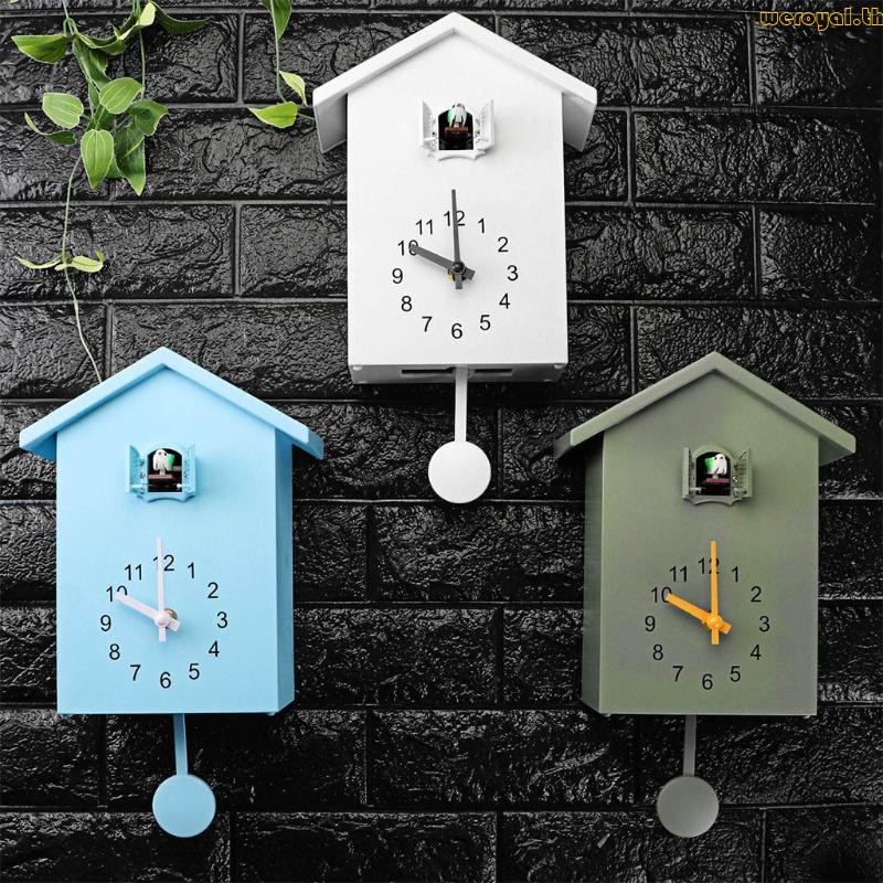 Weroyal โมเดิร์นพลาสติกนก Cuckoo Design Quartz แขวนผนังนาฬิกา Wall Art Home Decor