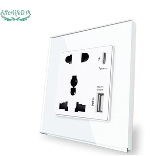 AF แหล่งจ่ายไฟ 2100MA ซ็อกเก็ต USB แผงสากล 13A UK Wall Type C อินเทอร์เฟซ A