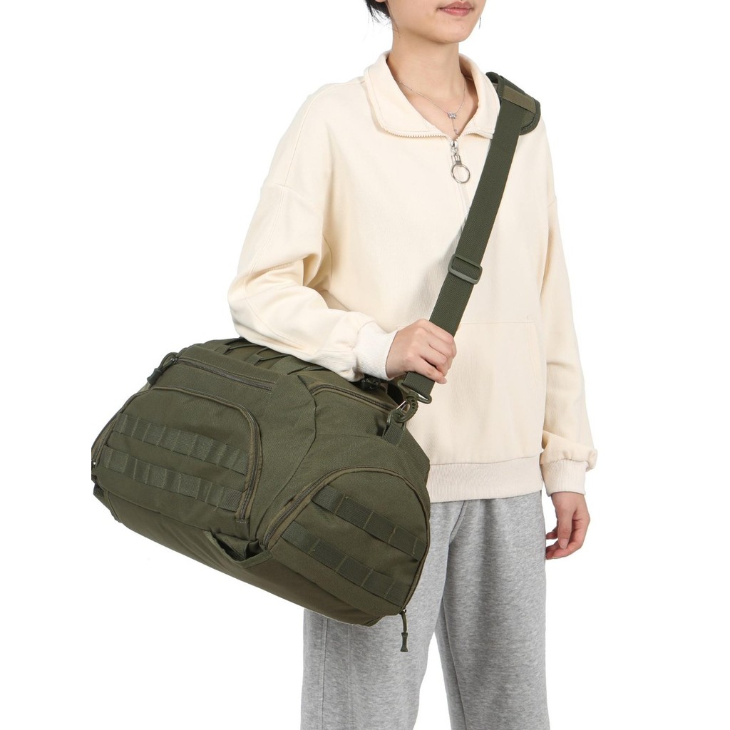 3-in-1 ยุทธวิธีกระเป๋าเป้สะพายหลังช่องรองเท้าเปิดประทุน Duffel กระเป๋าสะพายสําหรับผู้ชายผู้หญิง WeekenderTravel Overnight กระเป๋า ราคา ถูกที่สุด ดีลบีเคเค แกลเลอรีภาพที่ 6