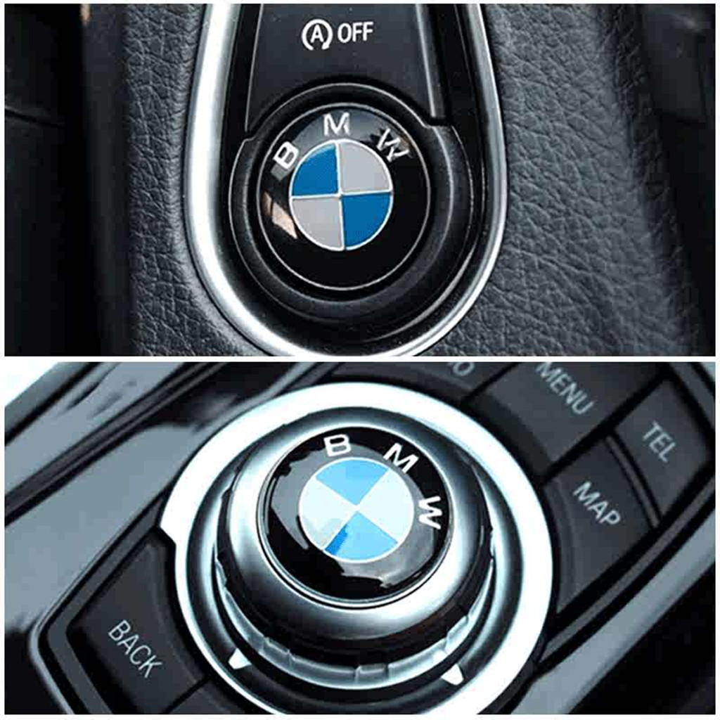 เหมาะสําหรับ BMW//M One Click Start สติ๊กเกอร์ตกแต่ง 1 Series 3 Series 5 Series X1X3X5 ปุ่มการปรับเปลี่ยนมัลติมีเดียสติกเกอร์ภายในรถยนต์