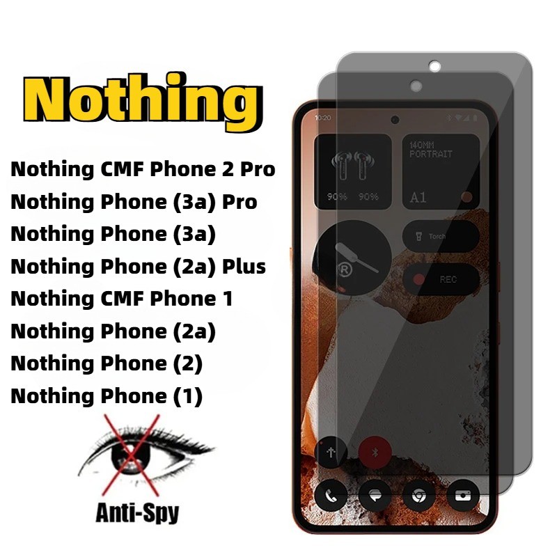 สําหรับไม่มีอะไรโทรศัพท์ 1 2 2a 3a Plus Pro 1-3 ชิ้นความเป็นส่วนตัวฟิล์มกระจกนิรภัยใสสําหรับ Nothing CMF โทรศัพท์ 1 2 Pro Anti-Spy น้ํามันฟิล์มแก้วป้องกันหน้าจอโทรศัพท์