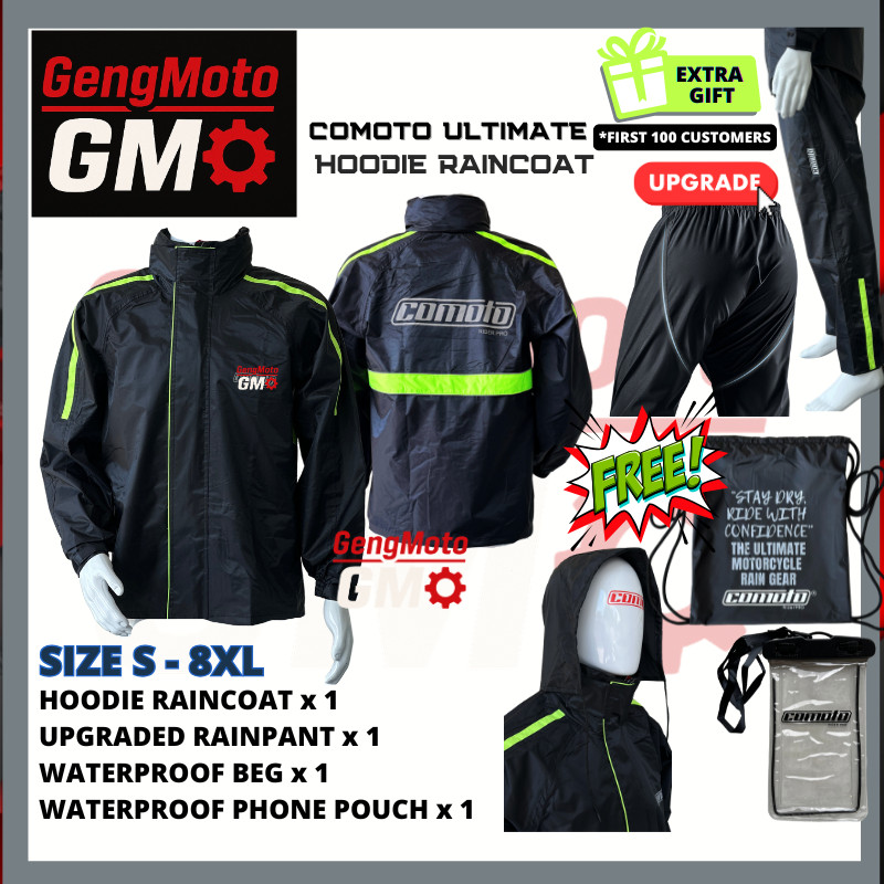 GENGMOTO ULTIMATE Rain coat Motorcycle Baju Hujan Motor Jacket Baju Hujan Waterproof Case