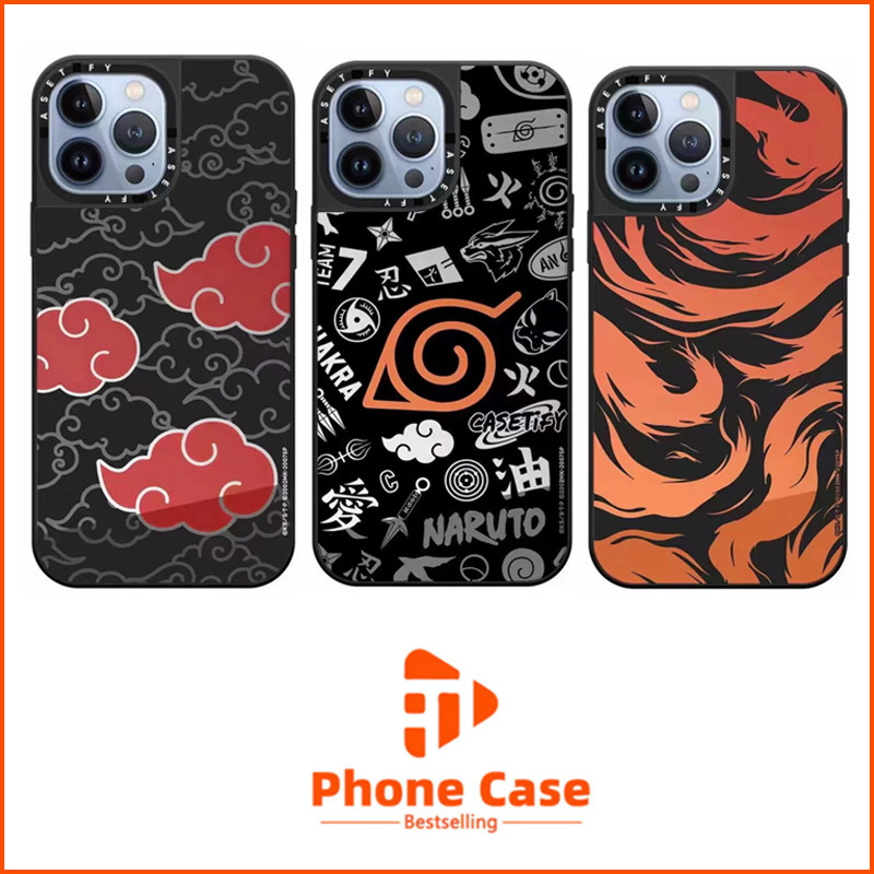 แผ่นป้องกันกระจกสติ๊กเกอร์ NARUTO AKATSUKI สำหรับ iPhone 13 14 15 16 Pro Max 11 12 X XR Xs กันกระแทก