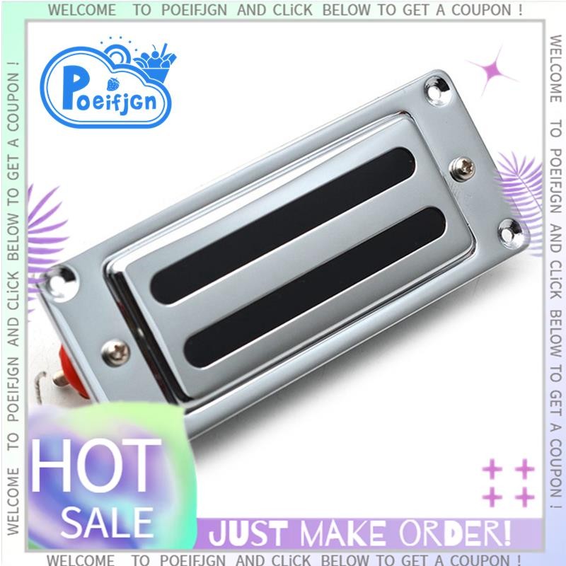 2 สาย 68X29MM มินิกีตาร์ไฟฟ้า Humbucker รถกระบะกรอบโลหะสําหรับ LP กีตาร์ Chrome, คอ