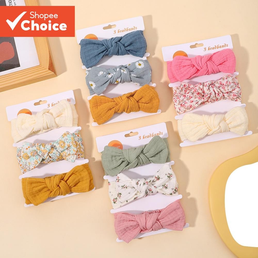 สาวหวานพิมพ์ BowKnot แถบคาดศีรษะเด็กผ้าฝ้ายนุ่ม Headwear ทารกแรกเกิด Boutique เครื่องประดับผมยางรัดสําหรับเด็กผู้หญิง