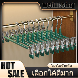 WED [สเเตนเลสหนา] ไม้แขวนเสื้อหนีบ ไม้เเขวนแบบหนีบผ้า หนีบกา…